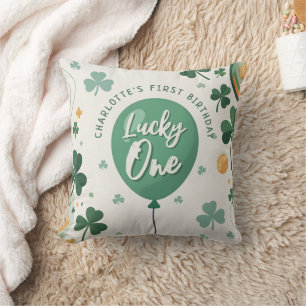 Coussin Chanceux premier anniversaire Saint-Patrick Trèfle