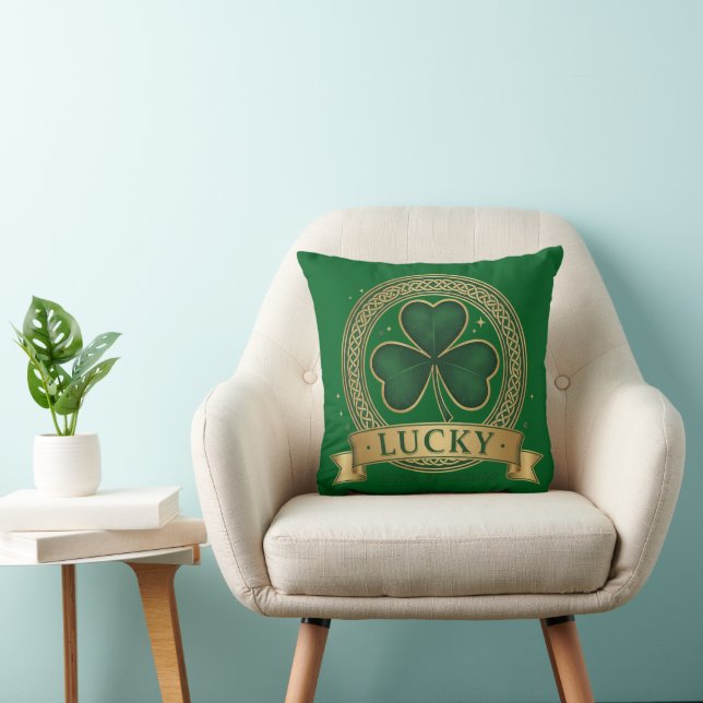 Coussin Chanceux Saint-Patrick Shamrock Irlandais  (Chaise)