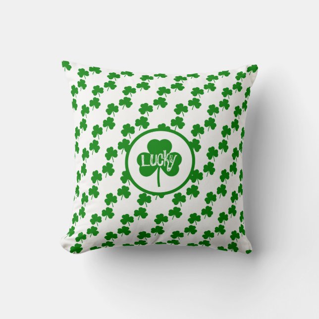 Coussin Chanceux trèfle Saint Patrick's (Recto)