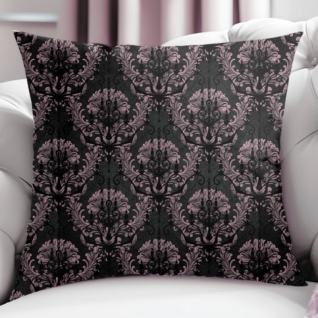 Coussin Chandelier moderne Damask Motif sur noir (Créateur téléchargé)