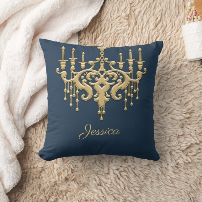Coussin Chandelier or tendance Monogrammed Jeu d'oreiller (Couverture)