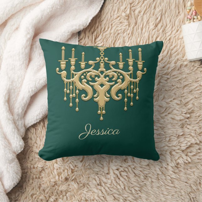 Coussin Chandelier or tendance Monogrammed Jeu d'oreiller (Couverture)