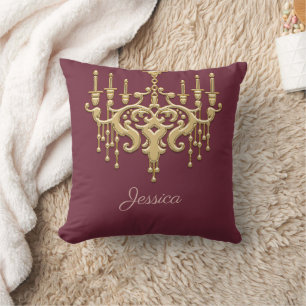 Coussin Chandelier or tendance Monogrammed Jeu d'oreiller