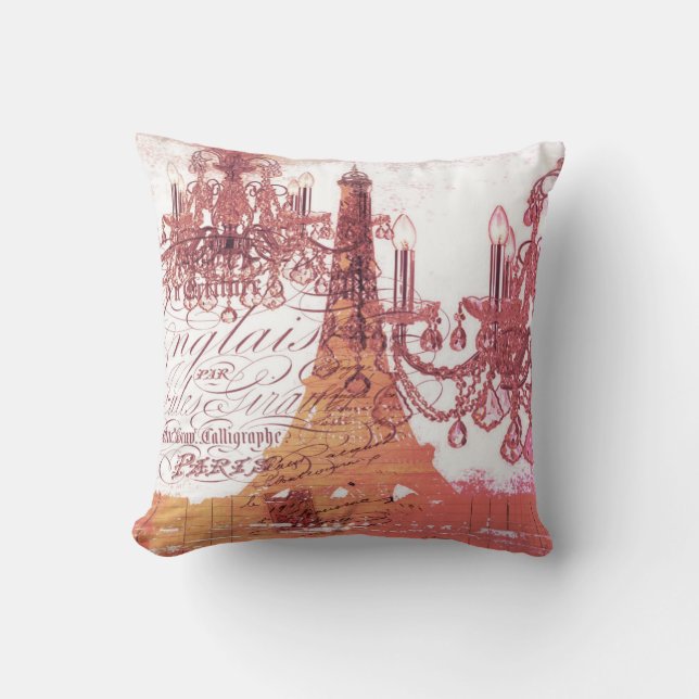 Coussin chandelier orange paris tour eiffel (Recto)