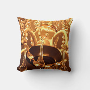 Coussin Chandelier Shabby Bling 1-Gold Sq LORE PILLOW