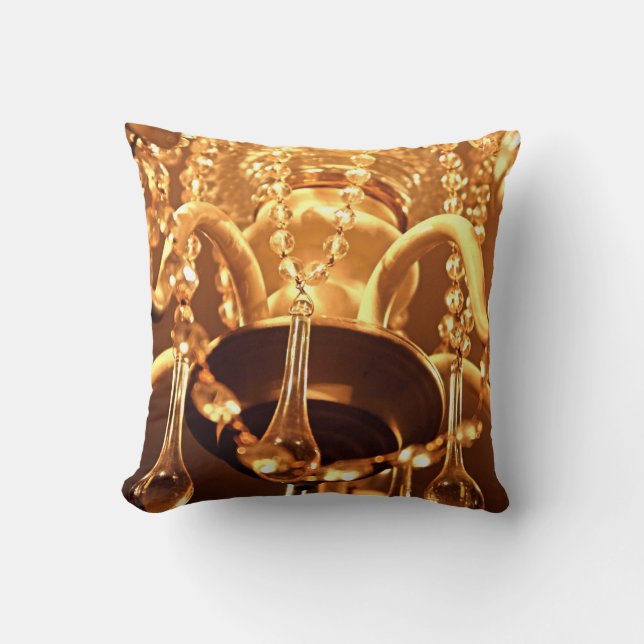 Coussin Chandelier Shabby Bling 1-Gold Sq LORE PILLOW (Recto)