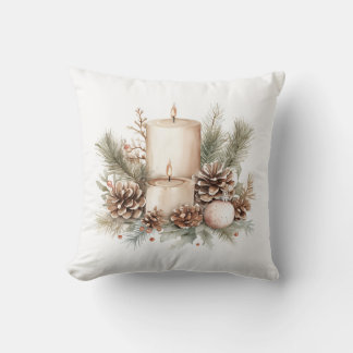 Coussin Chandelle d'hiver et cône de pin Cosy Décor