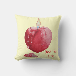 Coussin chandelle romantique en forme de coeur rouge