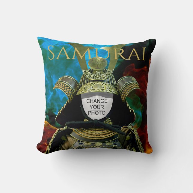 Coussin Changeable Votre Photo, Casque Samurai (Recto)