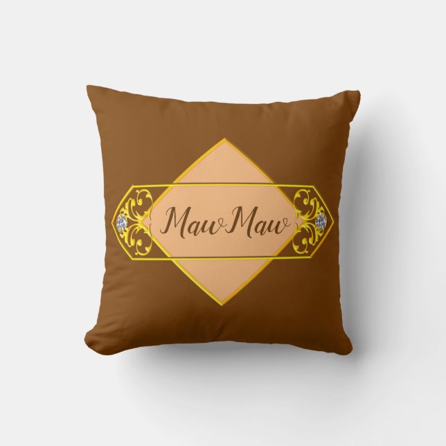 Coussin Changer de nom - Grand-mère Brown Gold Personnalis (Recto)
