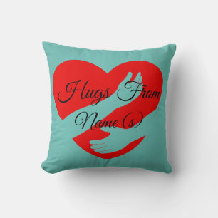 Coussin Changer le nom Texte, Embrous du coeur rouge Armoi
