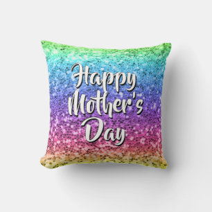 Coussin Changer le texte Joyeux Fête des mères Maman Rainb