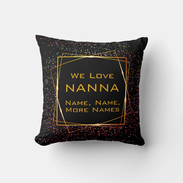 Coussin Changer Nanna Grandma Ajouter les noms des enfants (Recto)