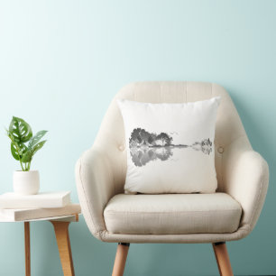 Coussin Chanson de la nature : Art guitare du paysage fore