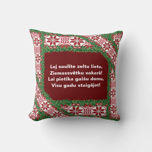Coussin Chanson folklorique de Noël lettone I Tautasdziesm (Recto)