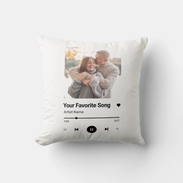 Coussin Chanson Personnalisée Chanson Favorite Chanson Une (Recto)