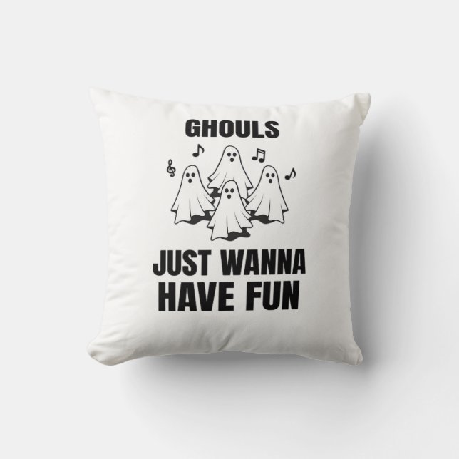 Coussin Chant de dessin - "Les Gouls veulent juste s'amuse (Recto)