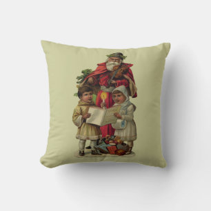 Coussin Chant vintage de musique de Noël Père Noël