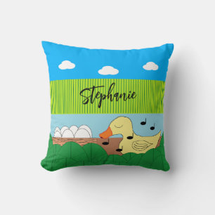 Coussin Chanter Mère Canard Près De L'Eau