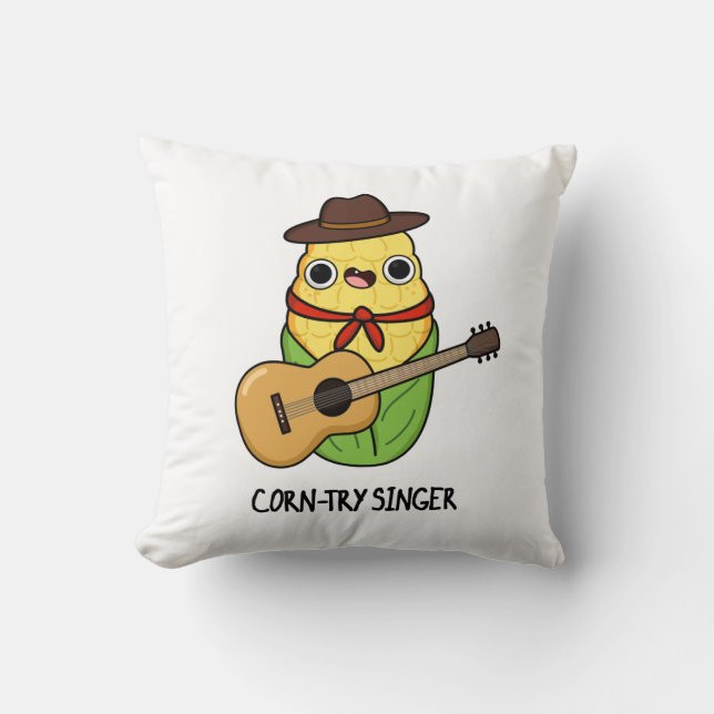 Coussin Chanteur de corne Funny Corn Pun (Recto)