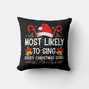 Coussin Chantez très probablement chaque Chanson de Noël F