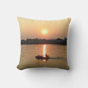 Coussin Chao Phraya River Sunset ... Ayutthaya, Thaïlande