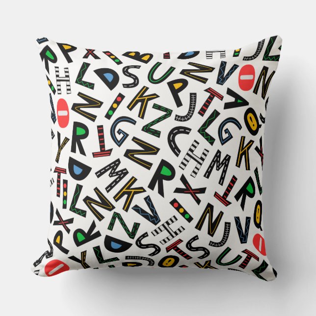 Coussin Chaos Alphabet Joueur (Recto)