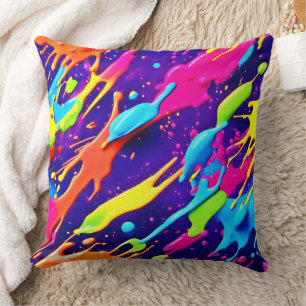 Coussin Chaos coloré dans la plaque Abstraite