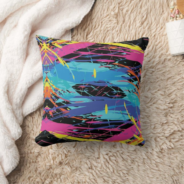 Coussin Chaos Coloré : Taches et Lignes (Couverture)
