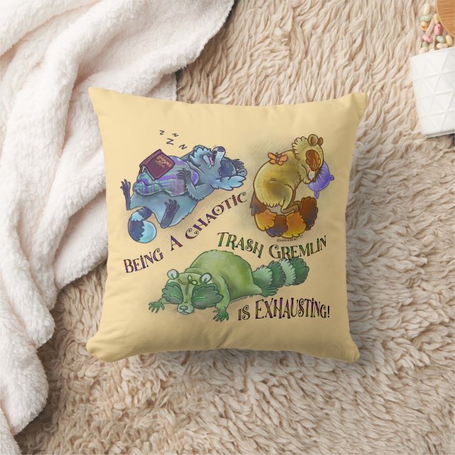 Coussin Chaotique Gremlin de détritus, ratons laveurs endo (Couverture)