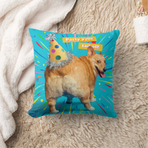 Coussin Chapeau d'anniversaire pour derrière de Corgi