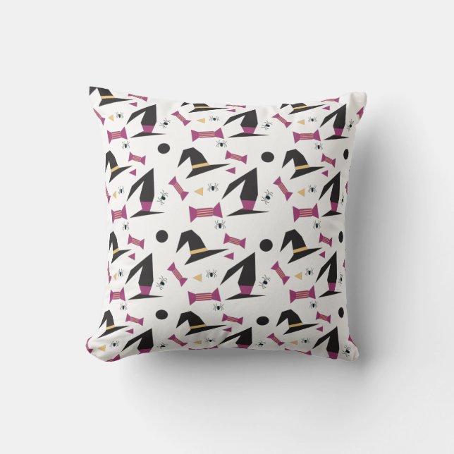 Coussin Chapeau de bonbons de sorcière araignée Halloween (Recto)
