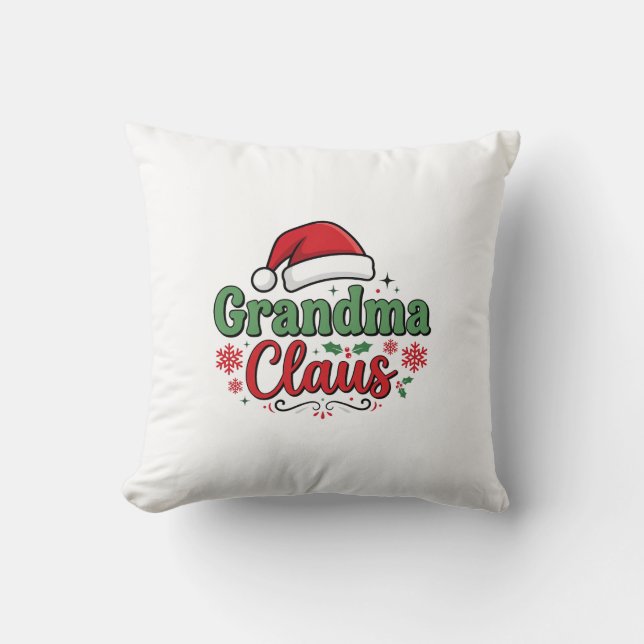 Coussin Chapeau de Noël de Grand-mère Noël (Recto)
