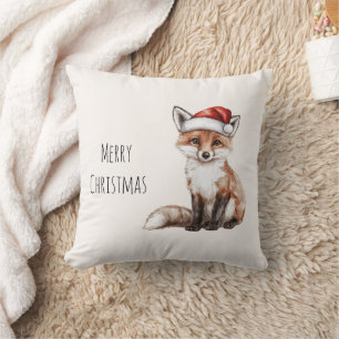 Coussin Chapeau de Noël de renard Santa
