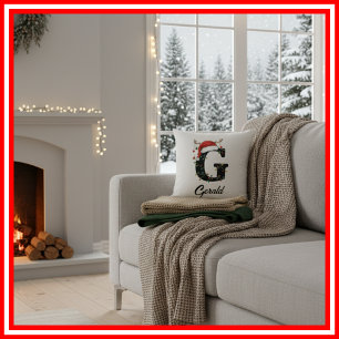Coussin Chapeau de Santa en bois de cerf de Noël de famill