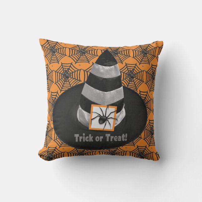 Coussin Chapeau de sorcière Halloween Black Spider / Épouv (Recto)