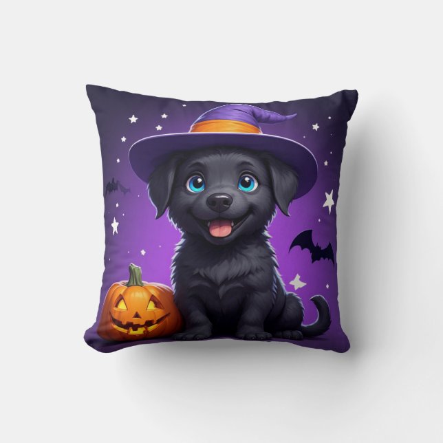 Coussin Chapeau de Sorcière pour Chiots Mignons Halloween  (Recto)