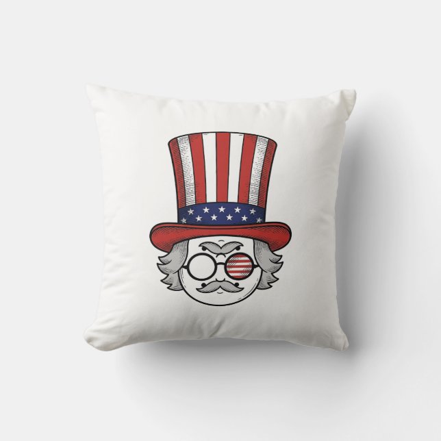 Coussin Chapeau haut de forme à l'envers patriotique dessi (Recto)
