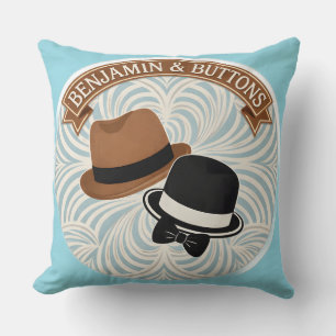 Coussin Chapeaux de gentleman de style vintage pour Benjam