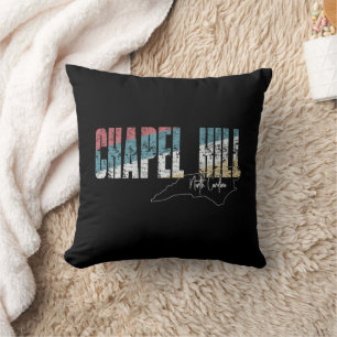 Coussin Chapel Hill Caroline du Nord Cool Rétro Patiné