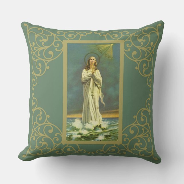Coussin Chapelet de Vierge d'avenue Maris Stella Mary (Recto)