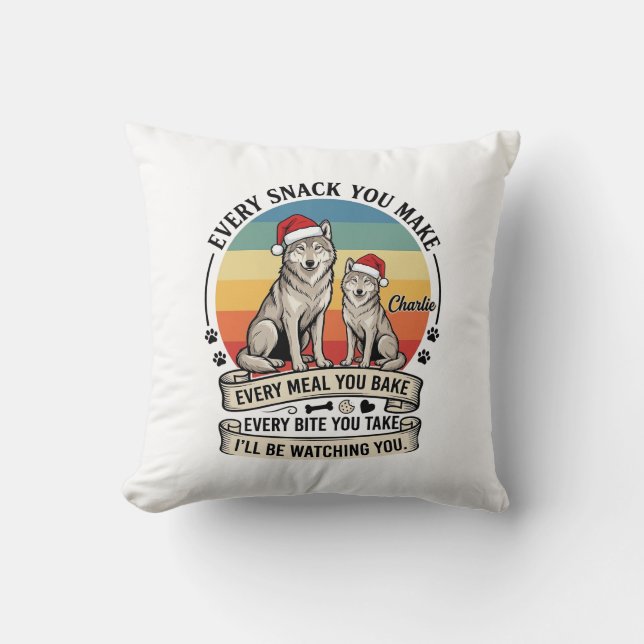 Coussin Chaque friandise que vous faites Chien Père Noël C (Recto)
