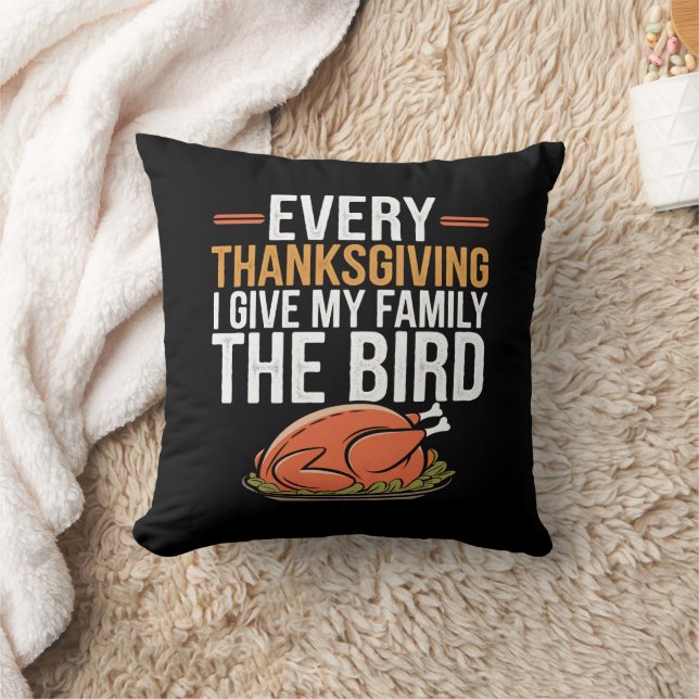 Coussin  Chaque jour de Thanksgiving, je fais un doigt à m (Couverture)