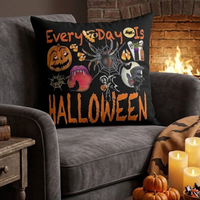 Coussin Chaque Jour Est Halloween (Créateur téléchargé)