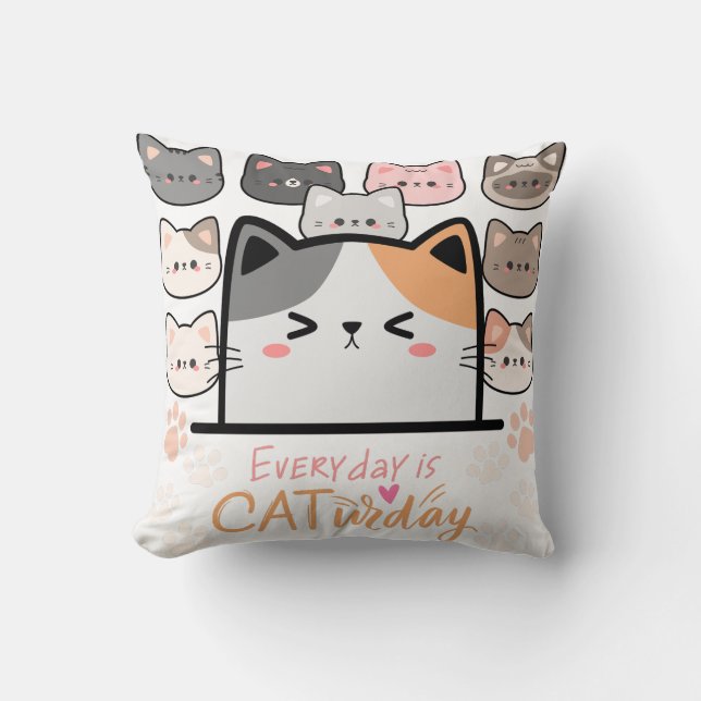 Coussin Chaque jour est un jour de chat (Recto)