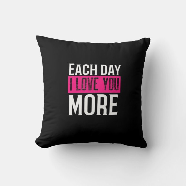 Coussin Chaque jour je t'aime plus Design de citation roma (Recto)