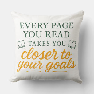 Coussin Chaque page que vous lisez Citation de lecture m
