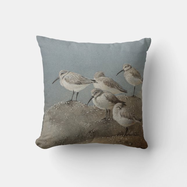Coussin Charadriidés/Sanderlings stupéfiant le carreau (Recto)