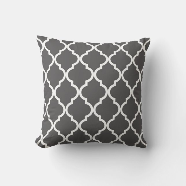 Coussin Charbon de bois classique et blanc de motif de (Recto)