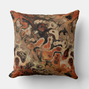 Coussin Charbon et rouille abstrait